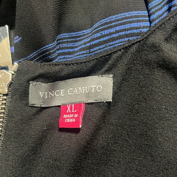 Vince Camuto Dress Sz XL Multicolor Chiffon Overlay Striped Maxi Side Slits - Picture 8 of 8